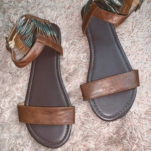 Brown open toe sandals